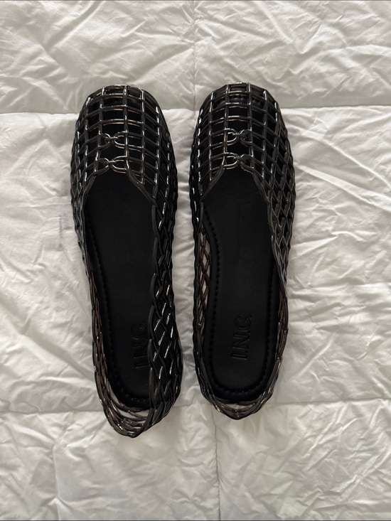 INC International Concepts Shoes - INC International Concepts Black Braided Jelly Flats